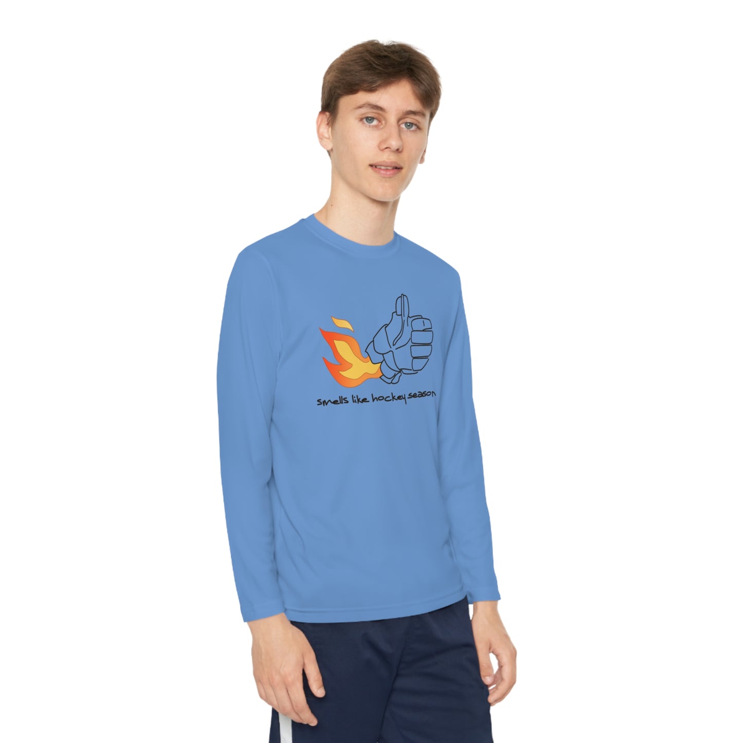 Smells like Hockey Season Youth Hockey Long Sleeve T-Shirt