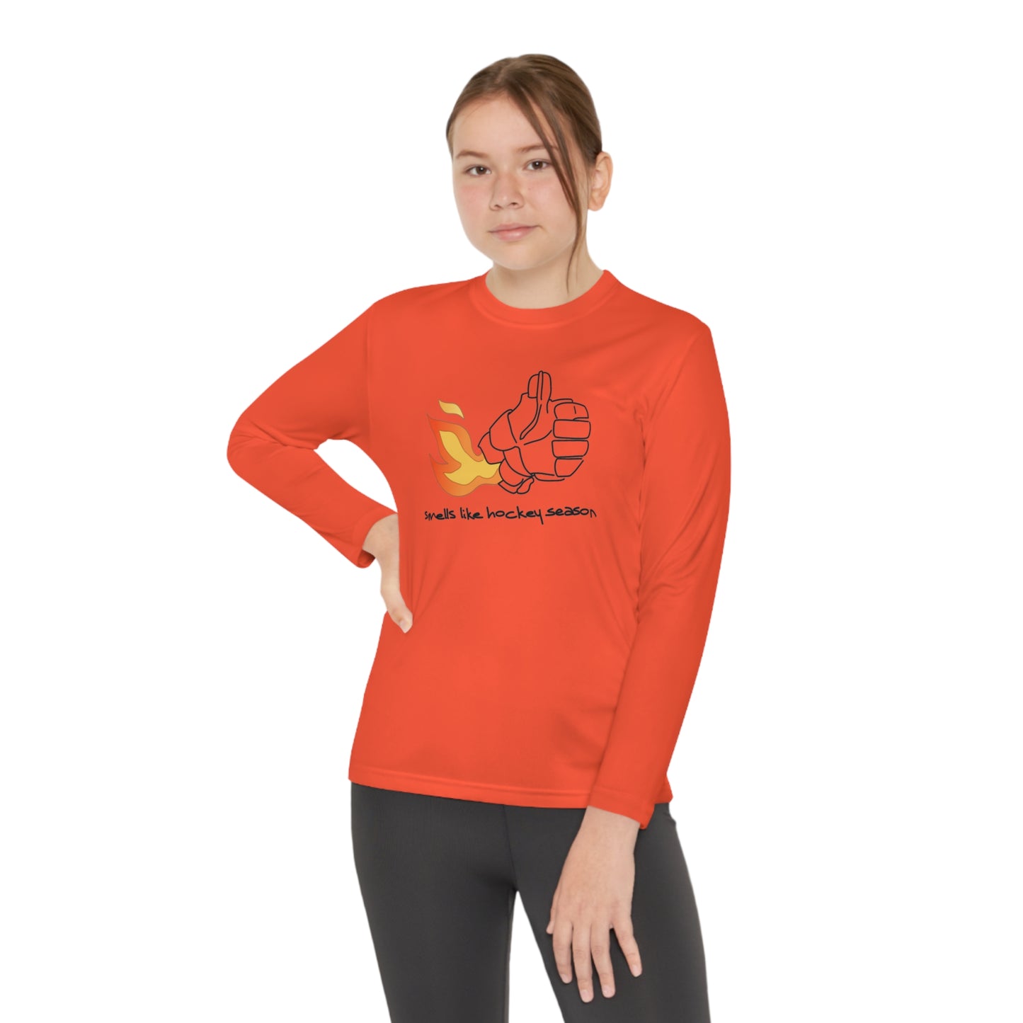 Smells like Hockey Season Youth Hockey Long Sleeve T-Shirt