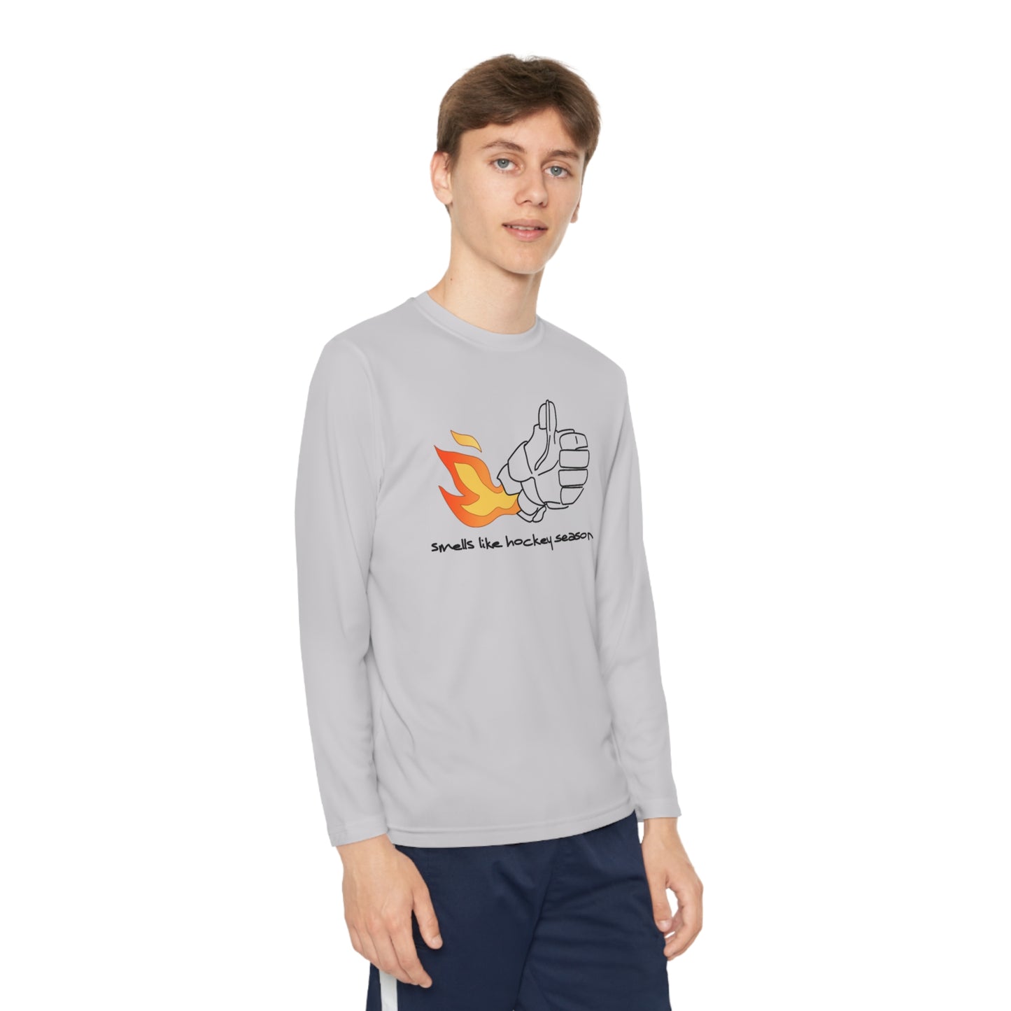 Smells like Hockey Season Youth Hockey Long Sleeve T-Shirt