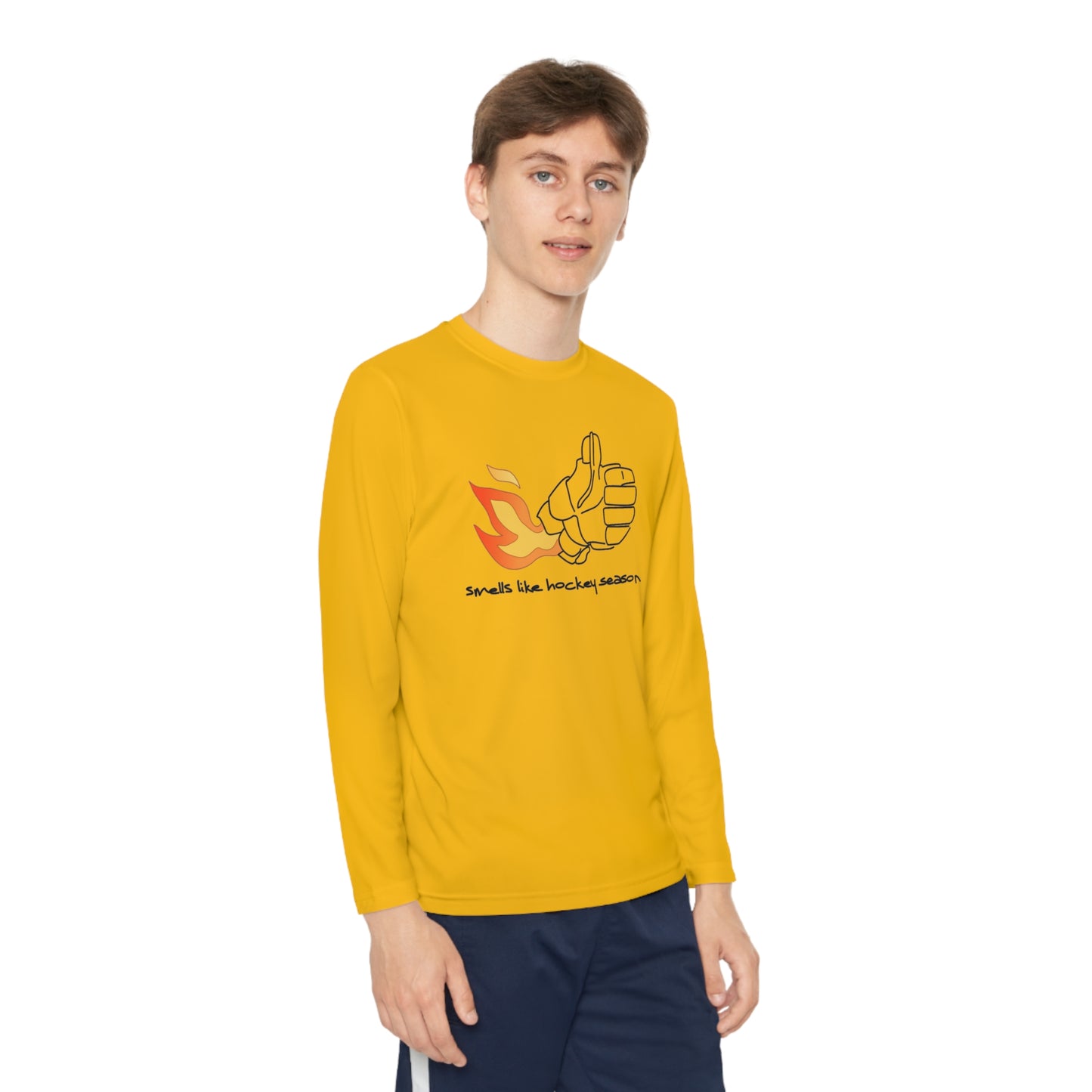 Smells like Hockey Season Youth Hockey Long Sleeve T-Shirt