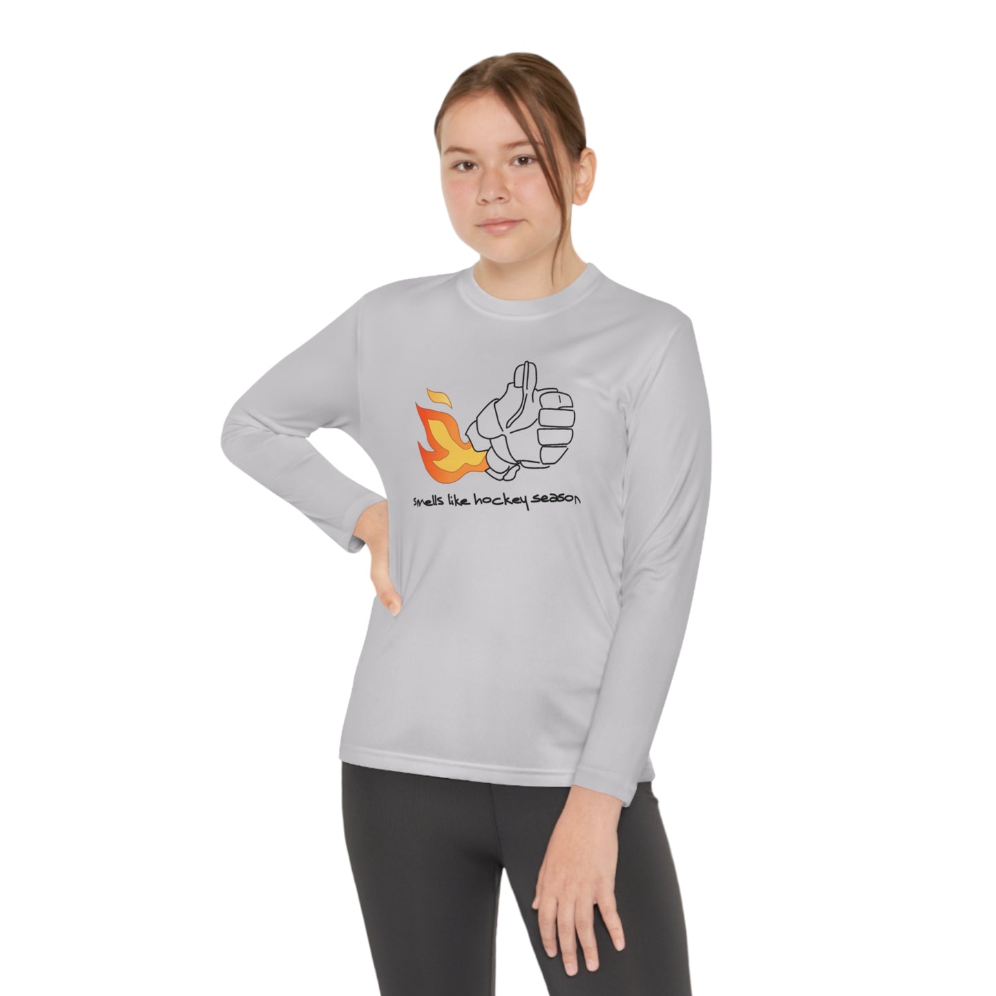 Smells like Hockey Season Youth Hockey Long Sleeve T-Shirt