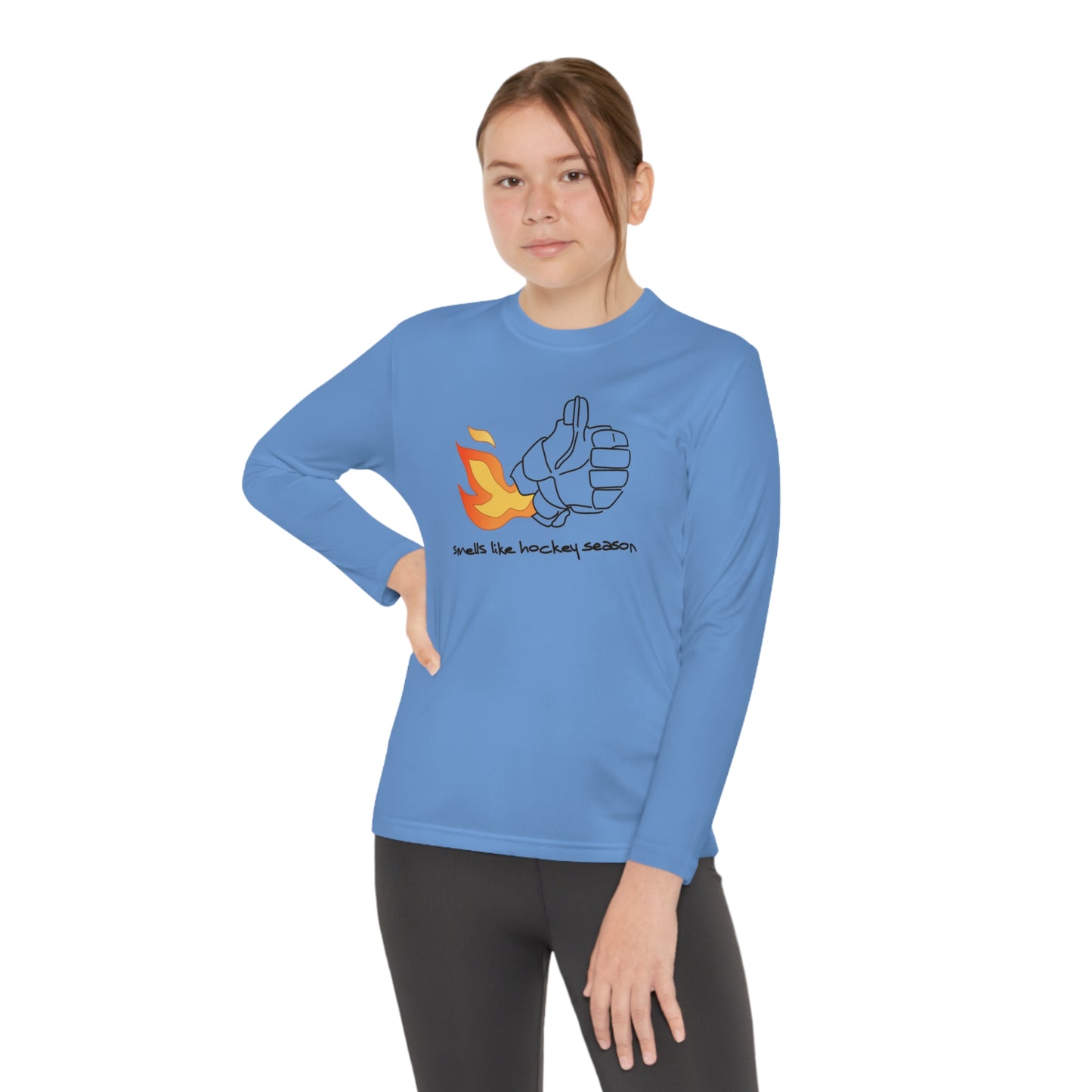 Smells like Hockey Season Youth Hockey Long Sleeve T-Shirt