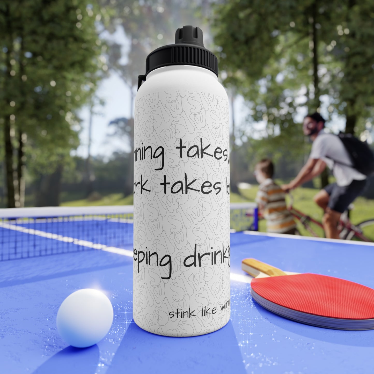 Winning takes Work Stink Like Winning Stainless Steel Sports Water Bottle