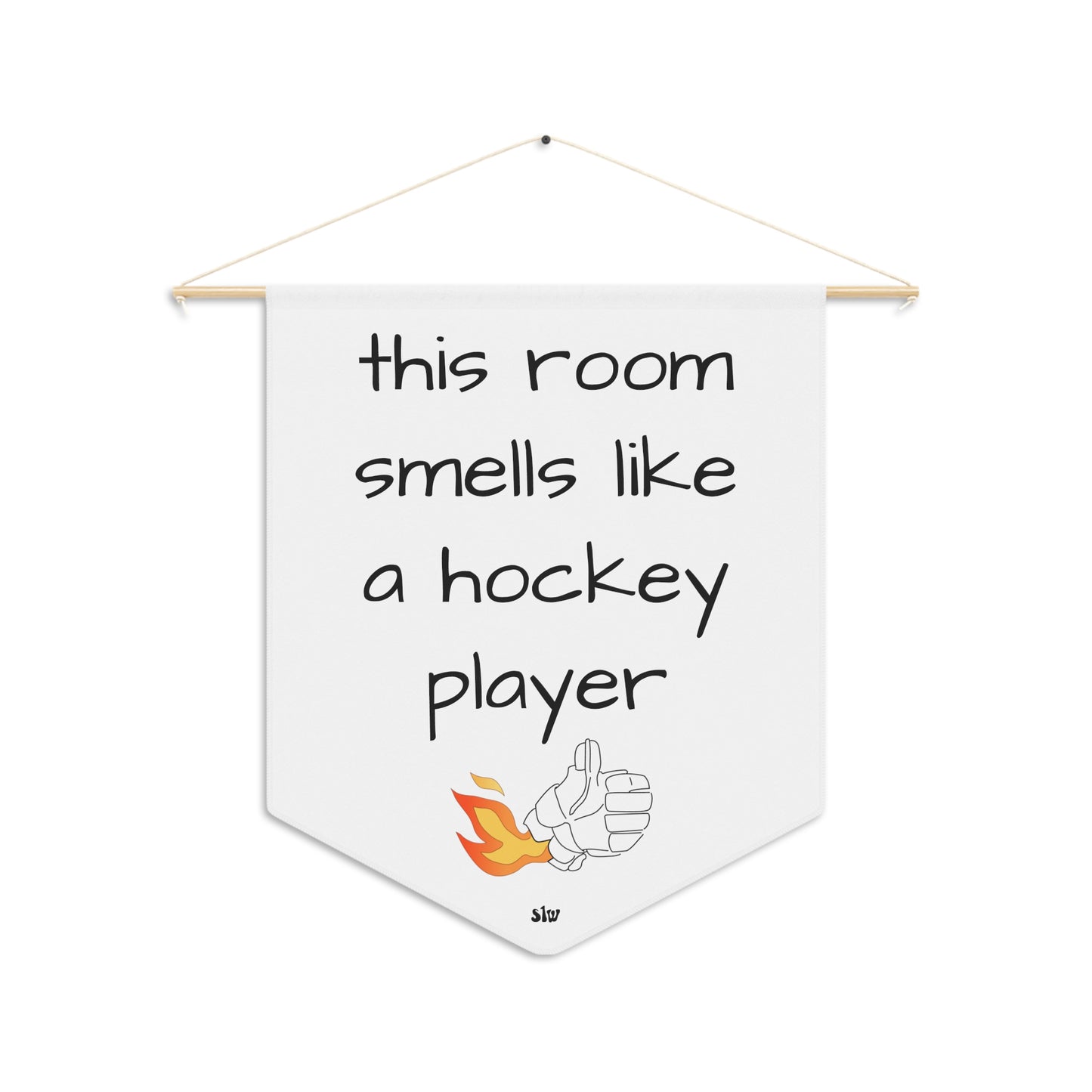 This room smells like a Hockey Player Wall Sign Pennant