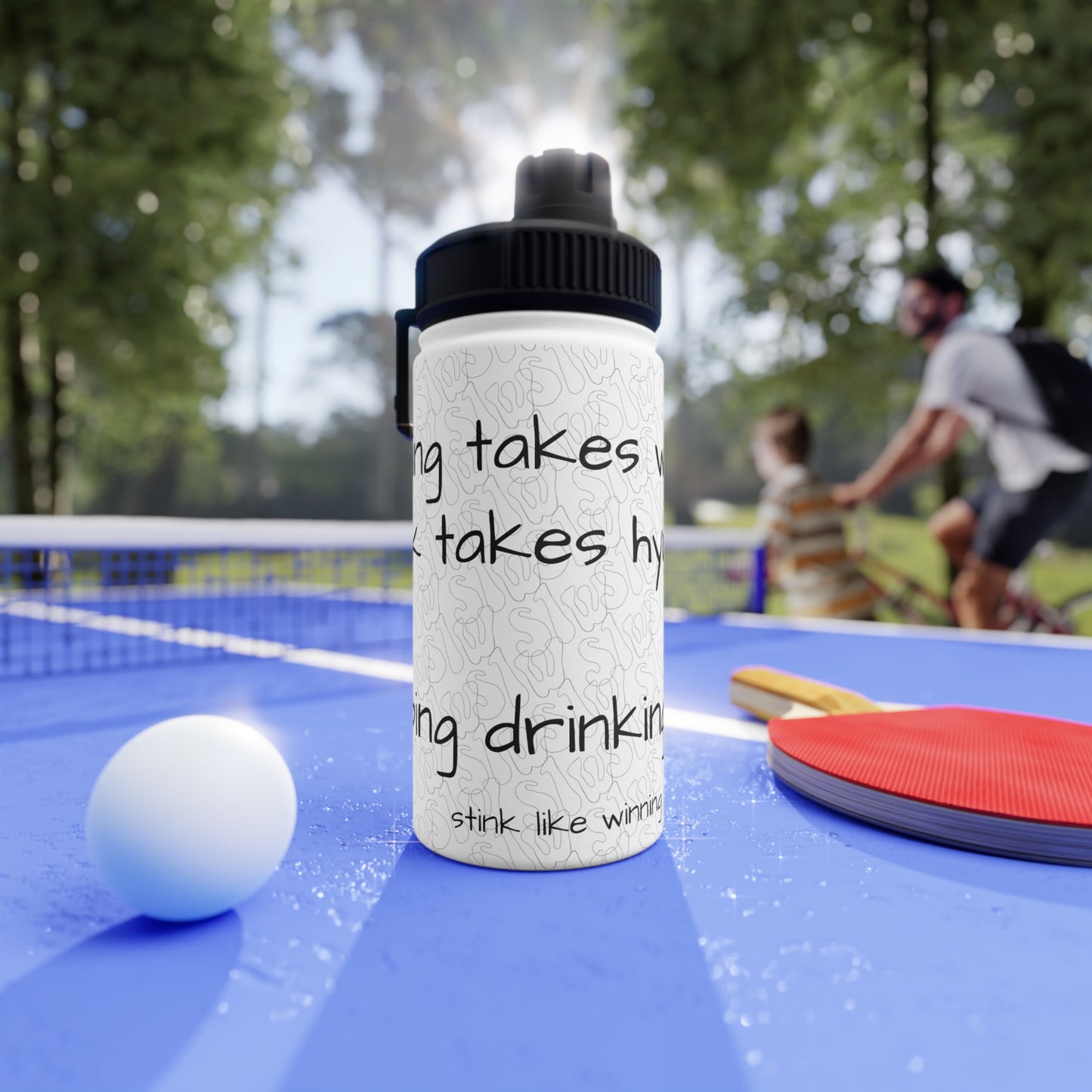 Winning takes Work Stink Like Winning Stainless Steel Sports Water Bottle