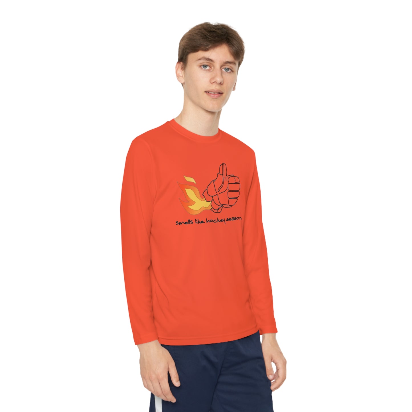Smells like Hockey Season Youth Hockey Long Sleeve T-Shirt