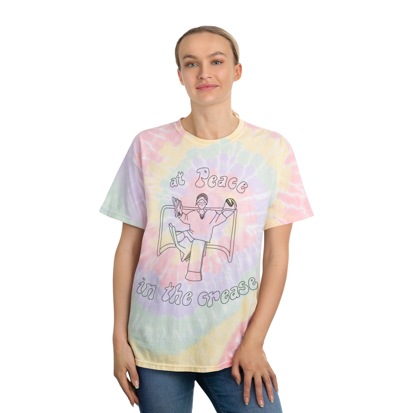 Stay focused "At Peace in the Crease" Short Sleeve T-Shirts Womens | Stink Like Winning
