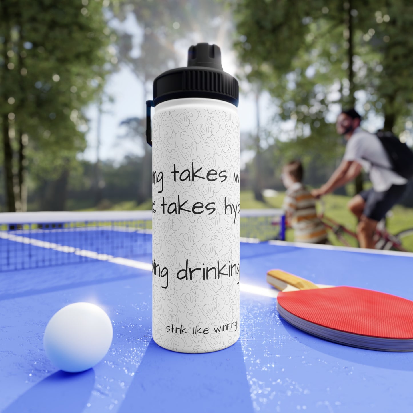 Winning takes Work Stink Like Winning Stainless Steel Sports Water Bottle
