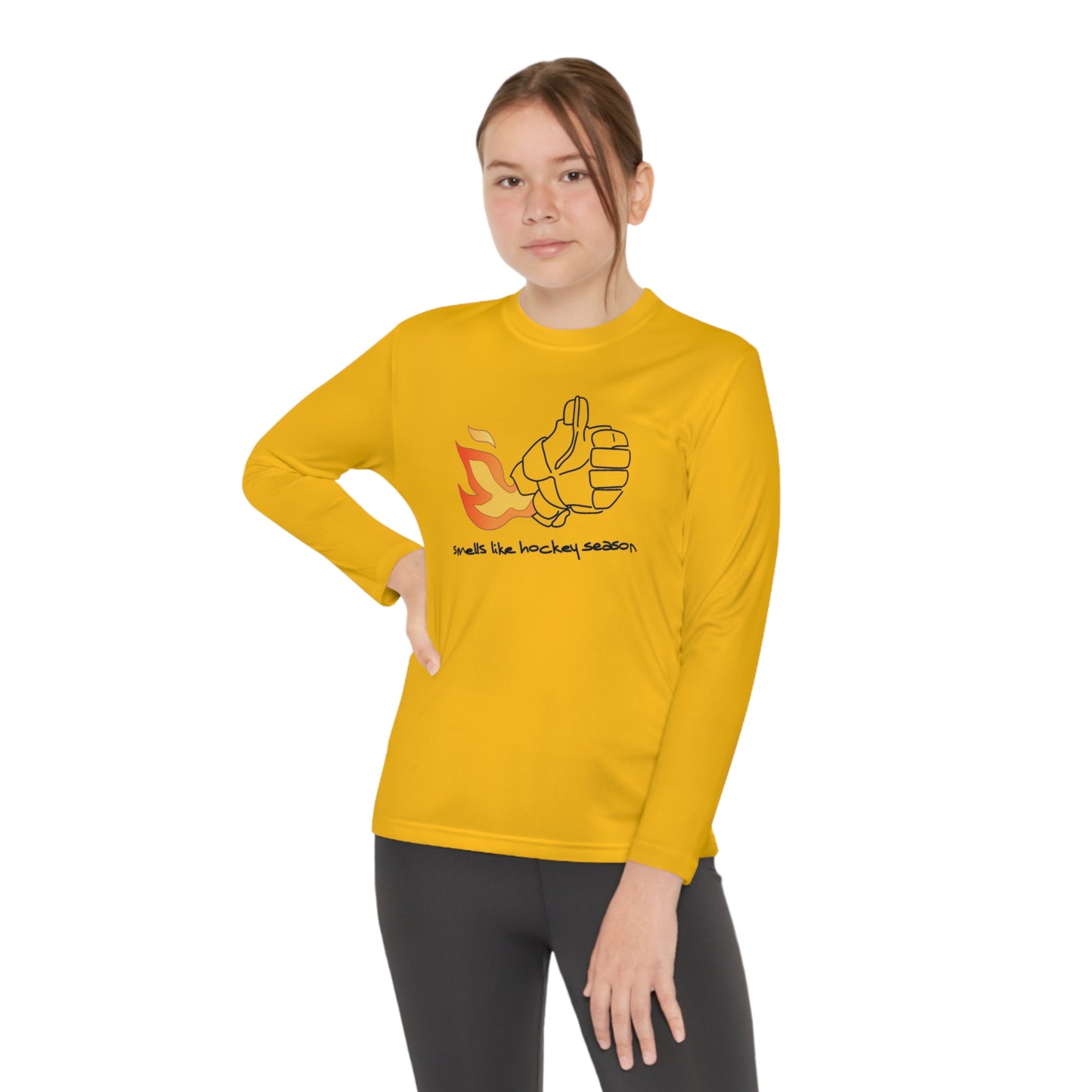 Smells like Hockey Season Youth Hockey Long Sleeve T-Shirt
