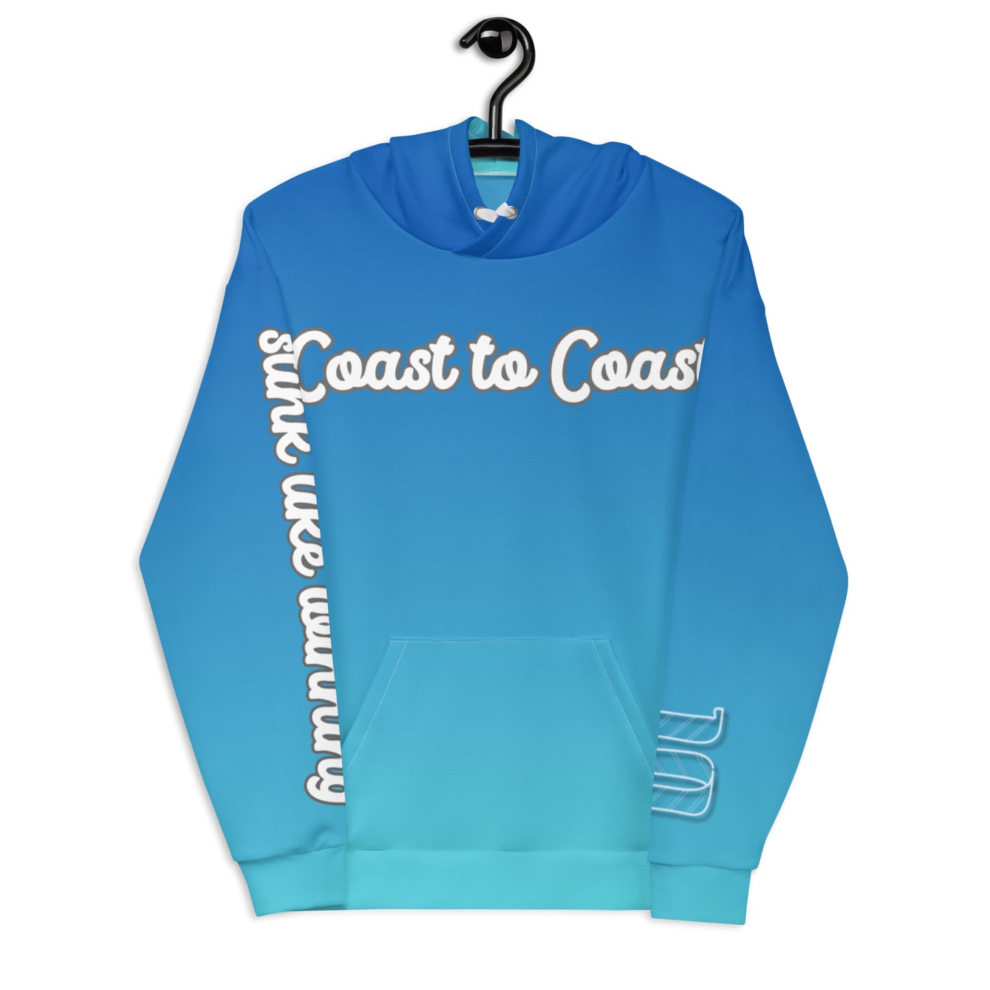 Coast to Coast Blue Ombre "Maine to Maui" Rink Print Hockey Hoodie