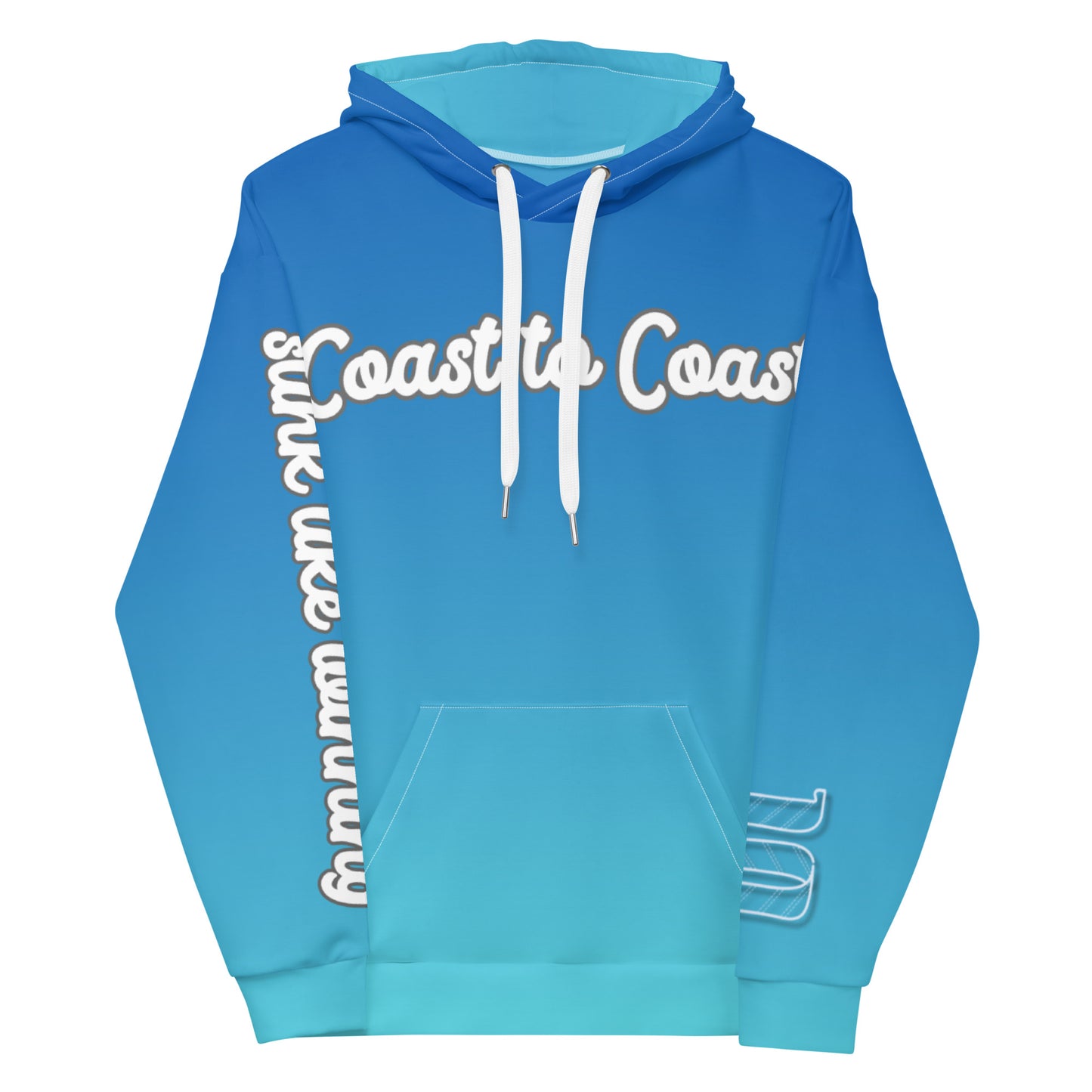 Coast to Coast Blue Ombre "Maine to Maui" Rink Print Hockey Hoodie