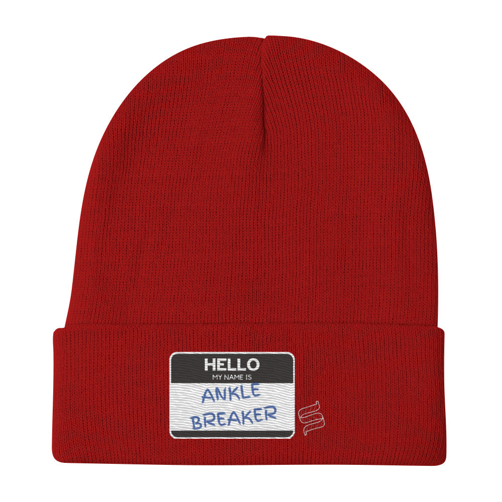 Hello My Name Is Ankle Breaker Hockey Beanie