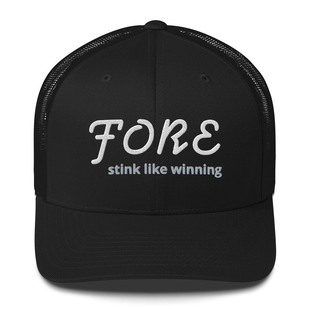 'FORE' stink like winning golfer Trucker Cap