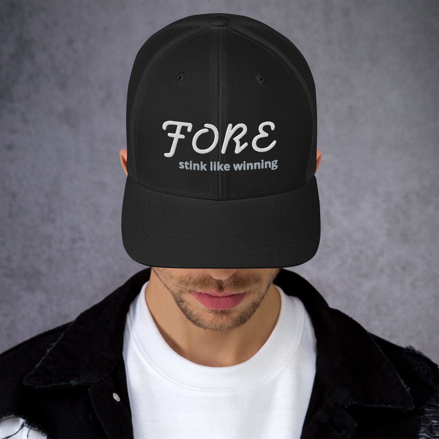 'FORE' stink like winning golfer Trucker Cap