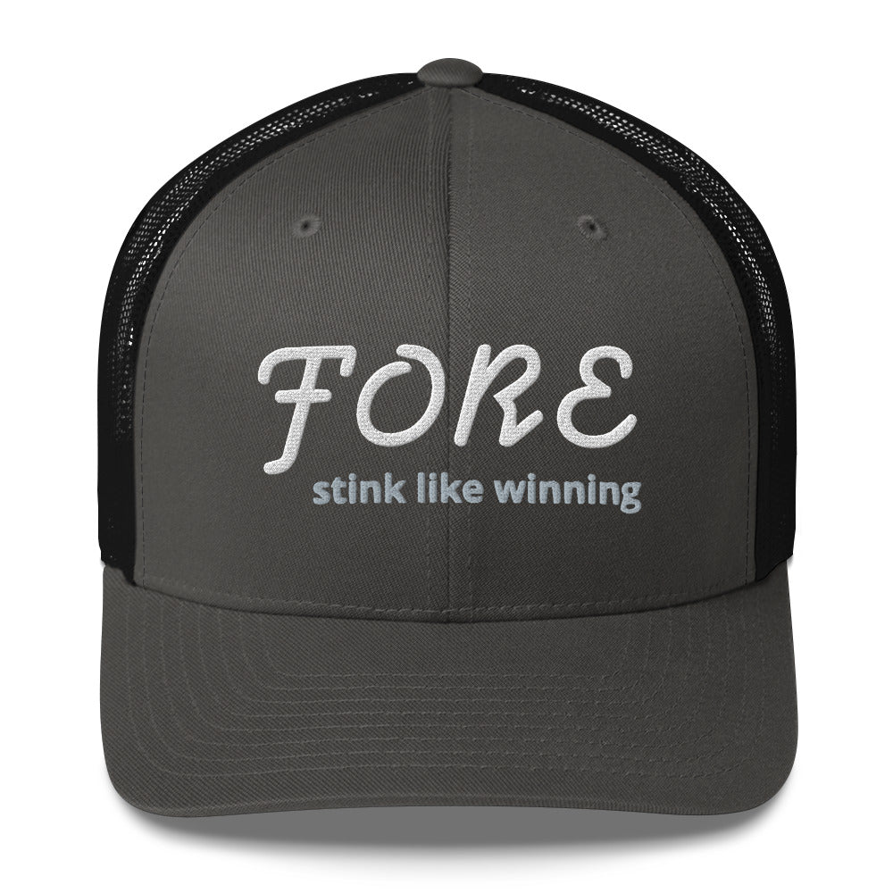 'FORE' stink like winning golfer Trucker Cap