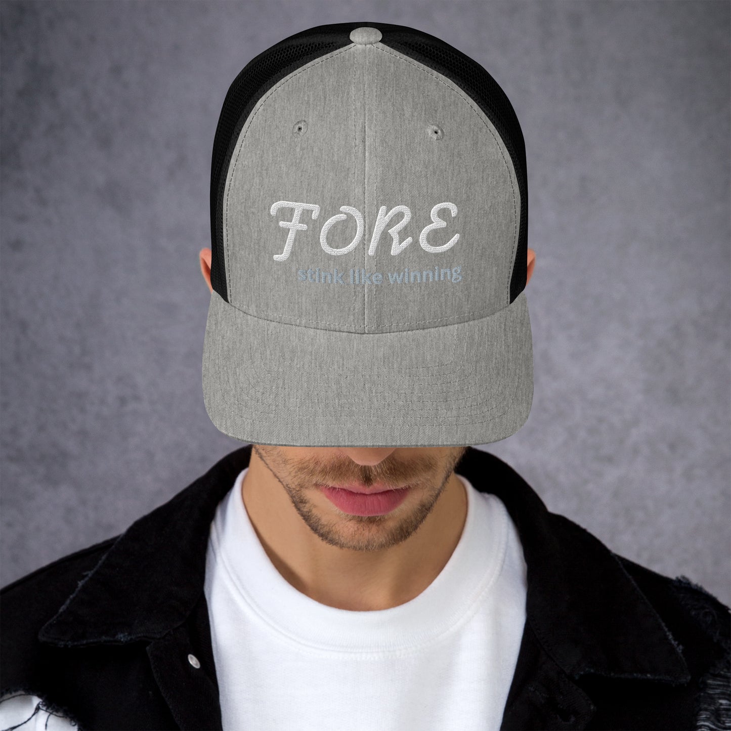 'FORE' stink like winning golfer Trucker Cap