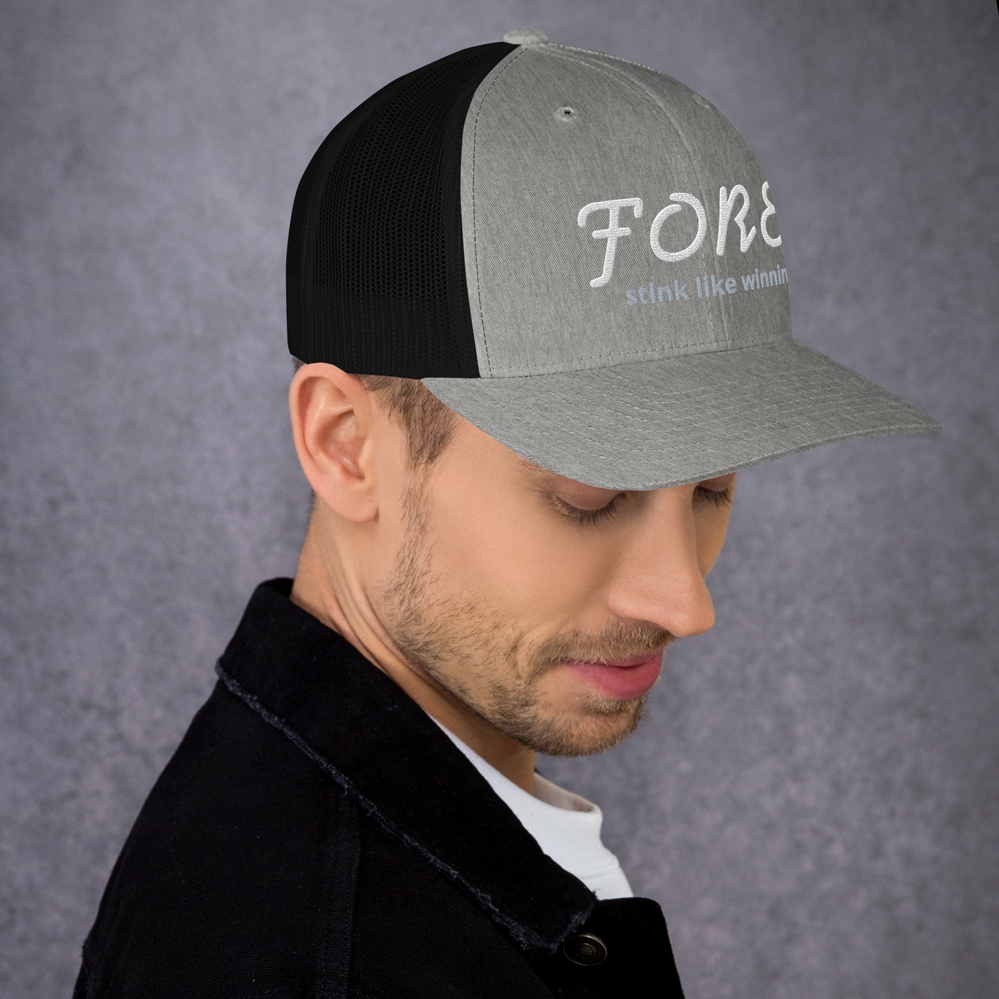 'FORE' stink like winning golfer Trucker Cap