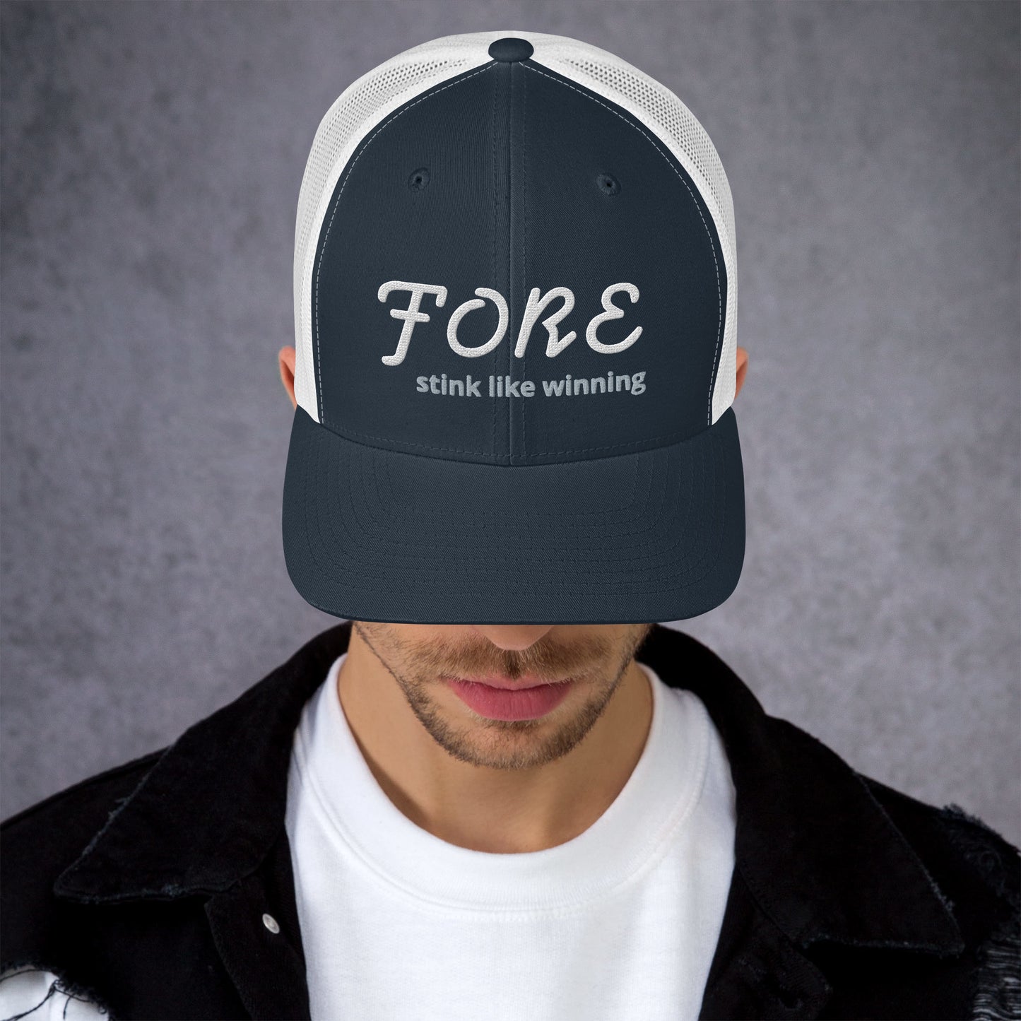 'FORE' stink like winning golfer Trucker Cap