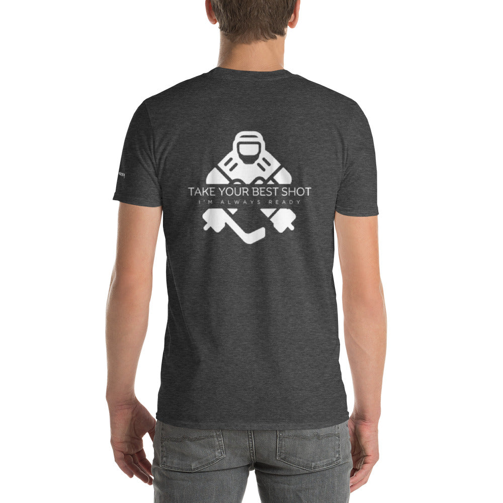 "Always Ready" hockey clothing: Celebrate victories with this "Stink Like Winning" men's t-shirt.