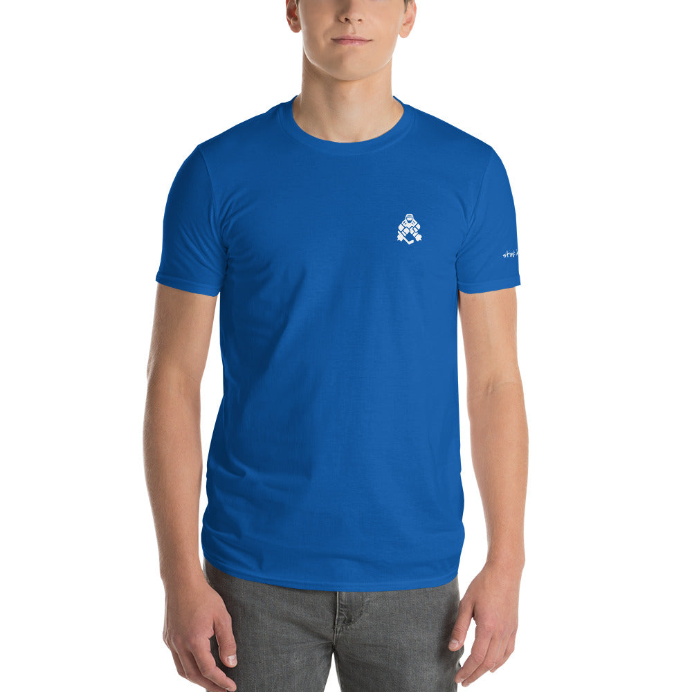 Blue "Always Ready" Goalie "Stink Like Winning" T-Shirt: A bold statement for the winning hockey players.
