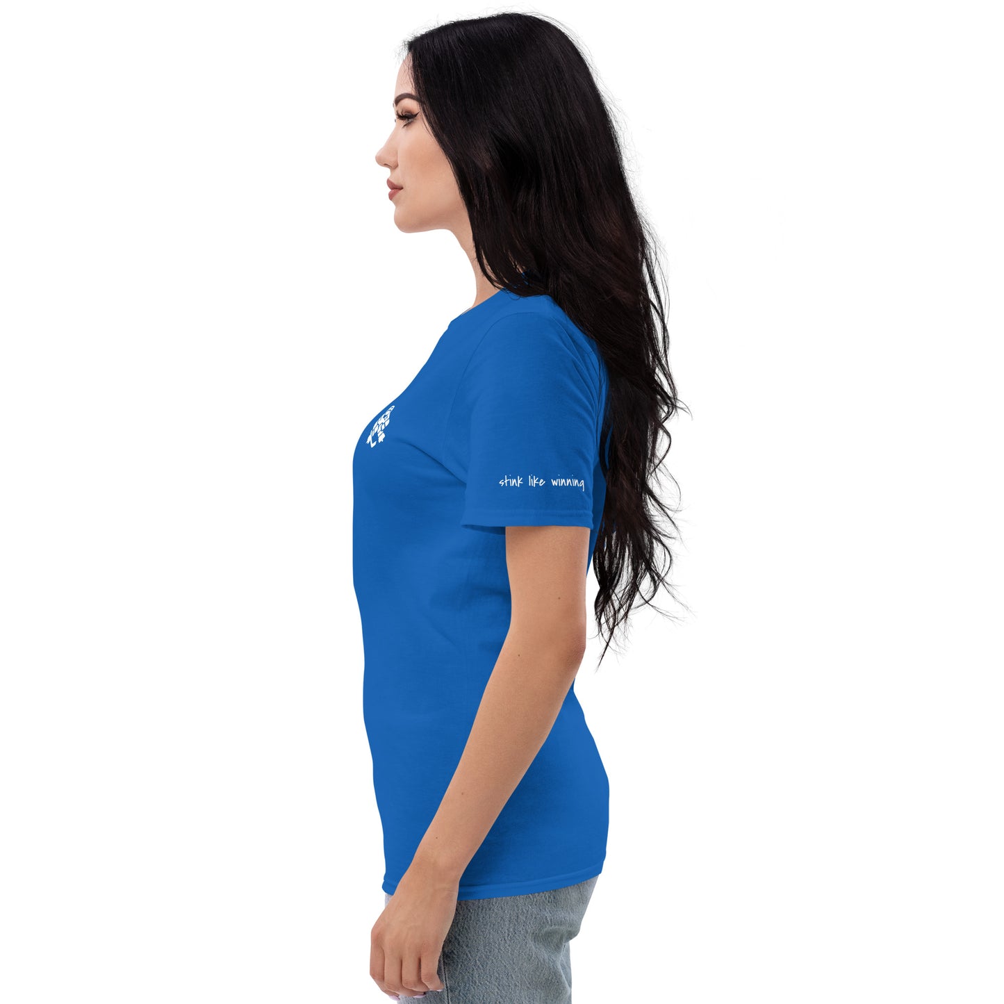 Winning spirit with this "Always Ready" Stink Like Winning hockey tee.