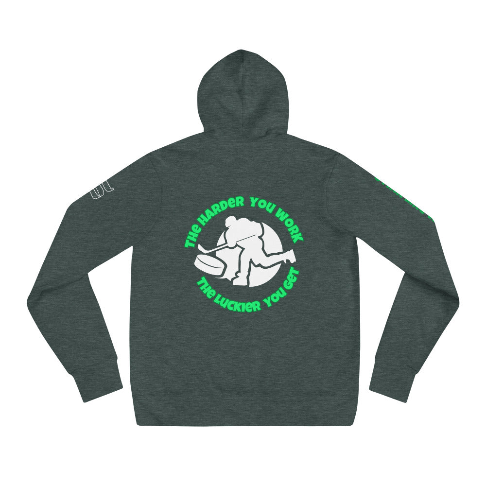 Harder You Work Luckier Long Sleeve Hockey Hoodie