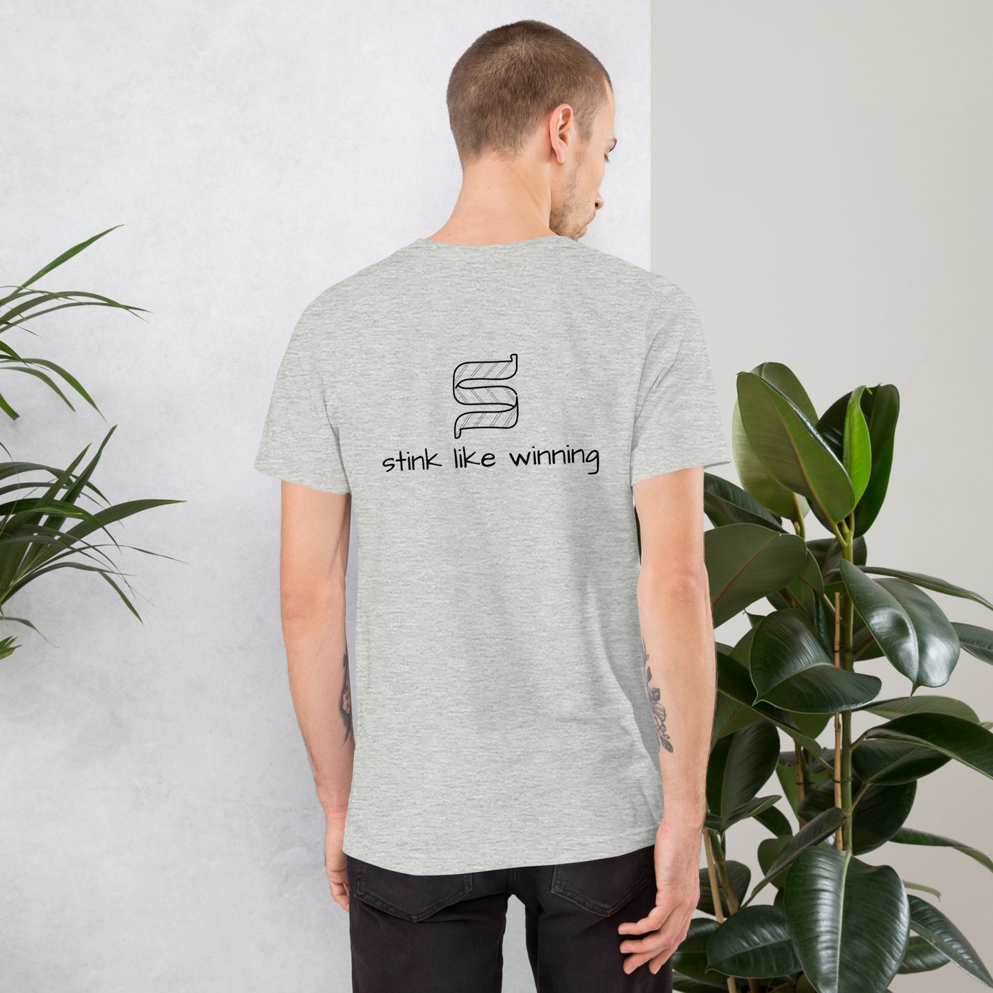 Stay cool and confident in this "Stink Like Winning" short sleeve t-shirt.