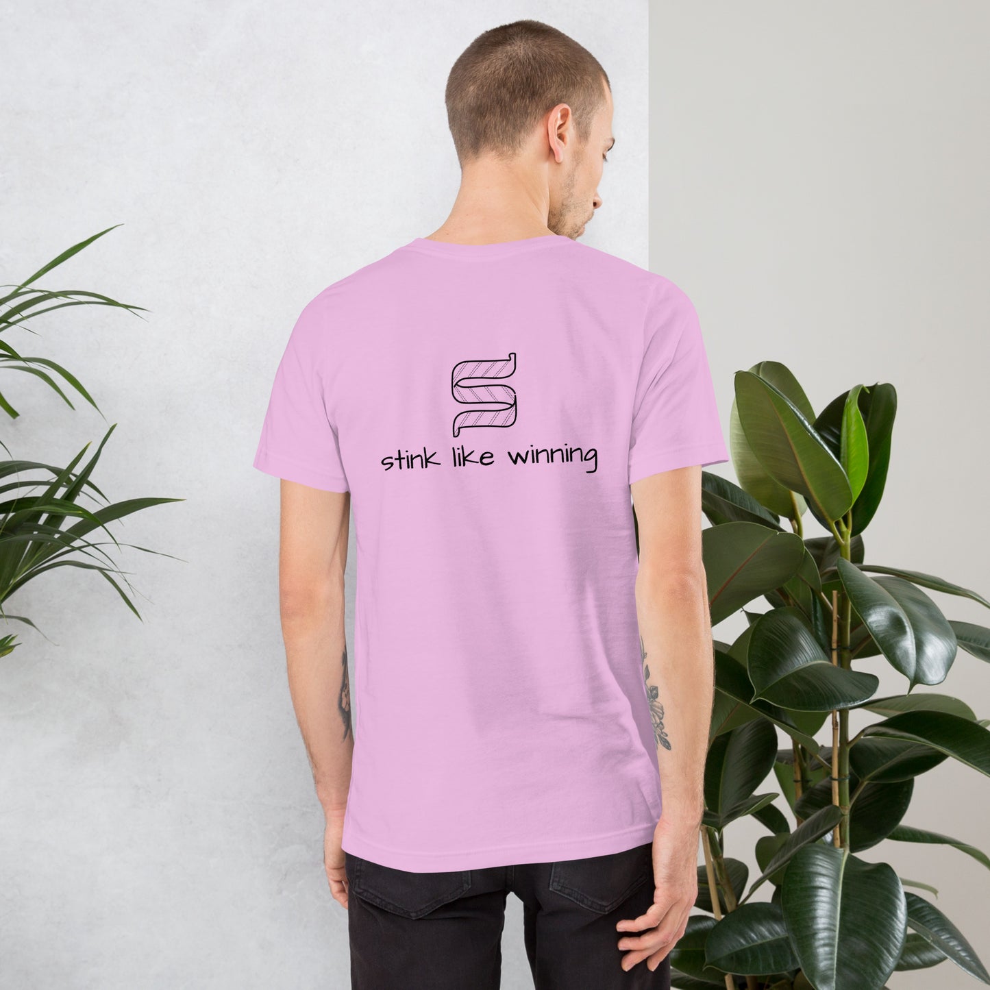Light pink short sleeve t-shirt for men | Stink Like Winning