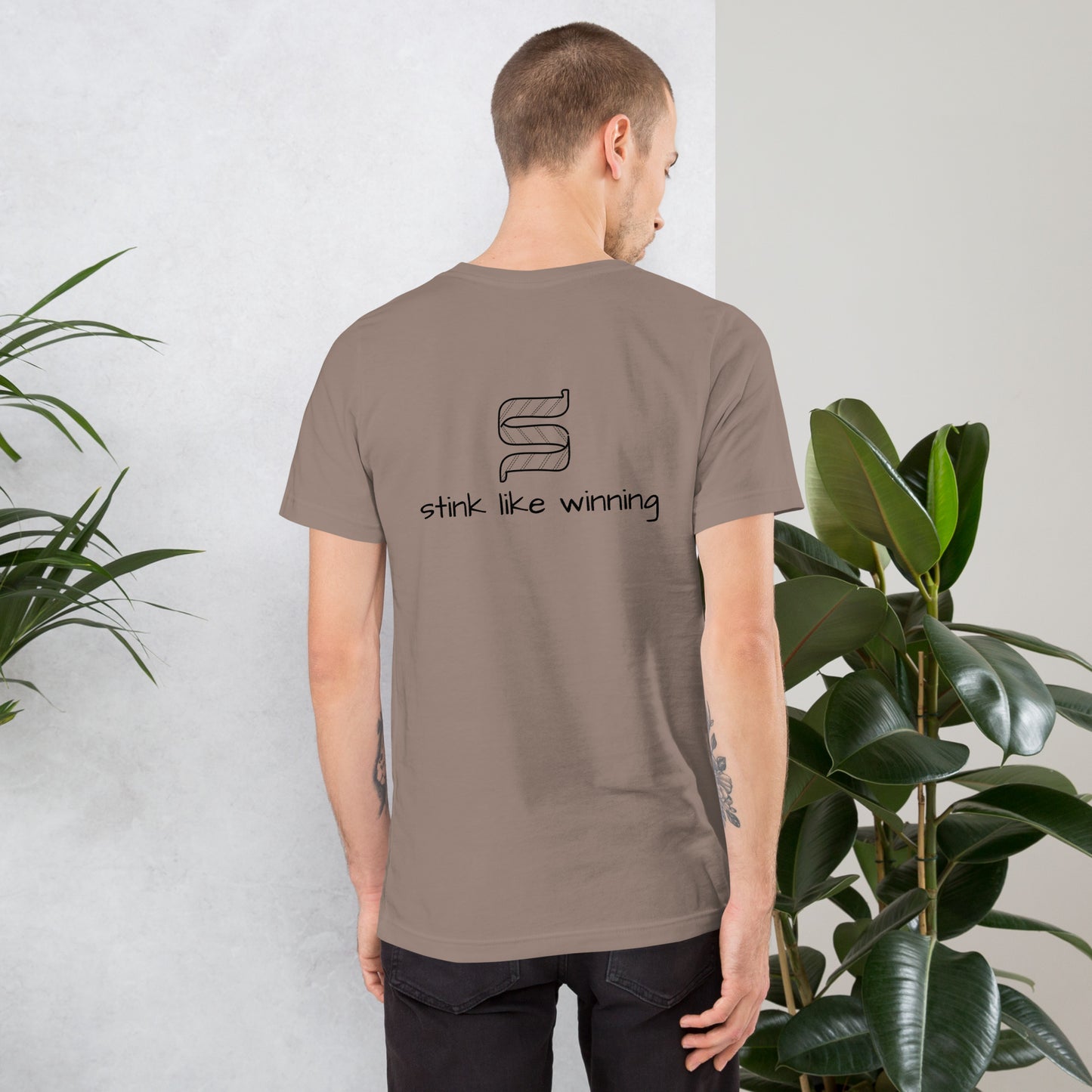 Designer t-shirt celebrating male hockey players | Stink Like Winning