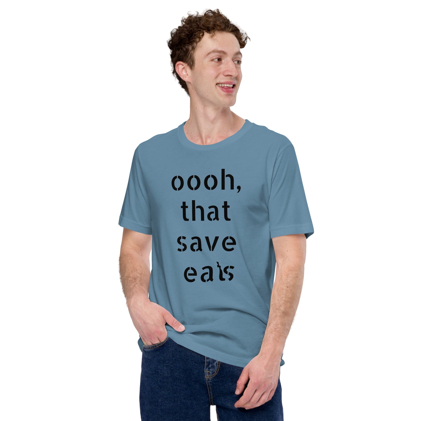 Staple T-Shirt Steel Blue | That Save Eats" & "Stink Like Winning" designer goalie tee for men