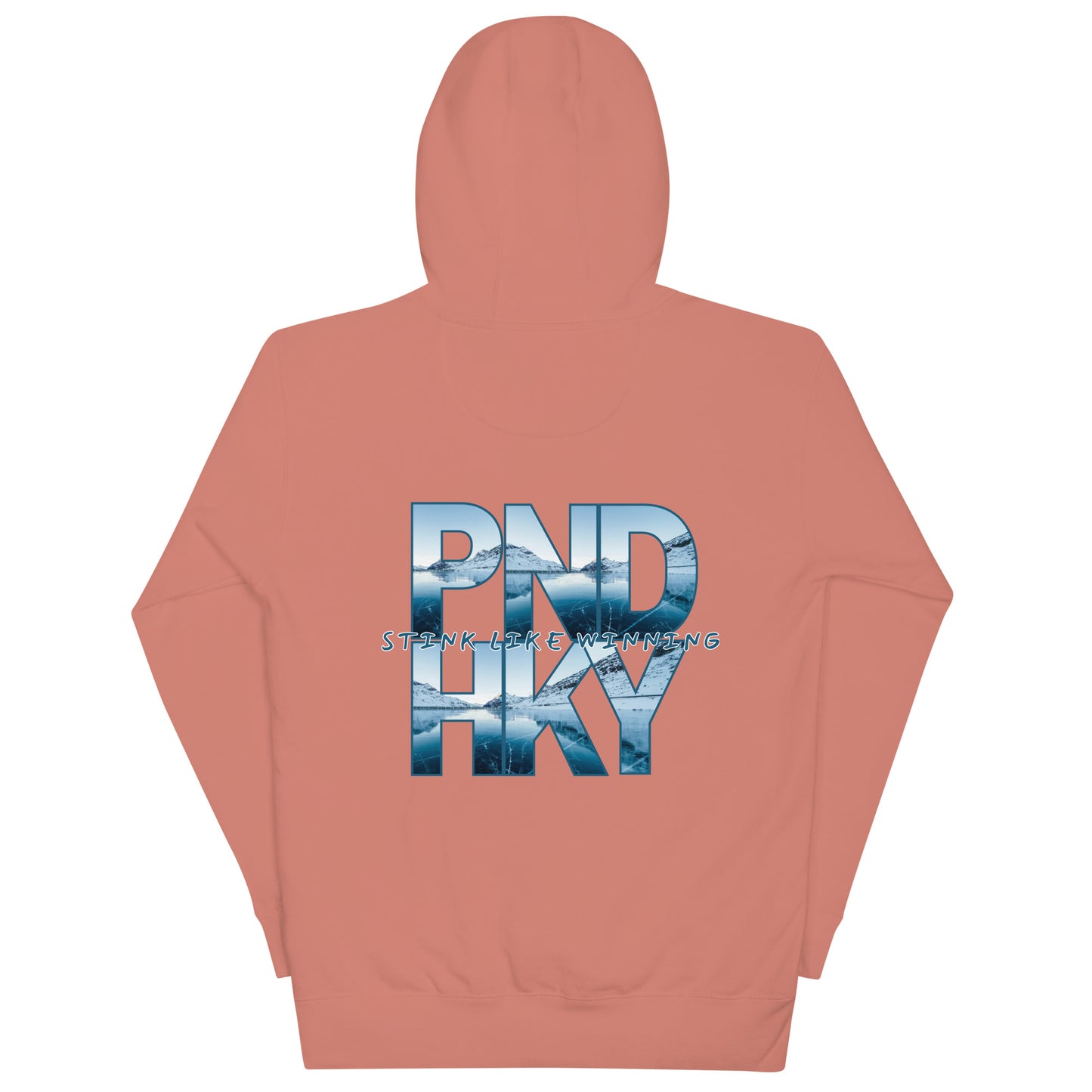 Unisex Premium Hoodie in Dusty Rose | Stylish Comfortable PND Hockey Hoodie | Stink Like Winning