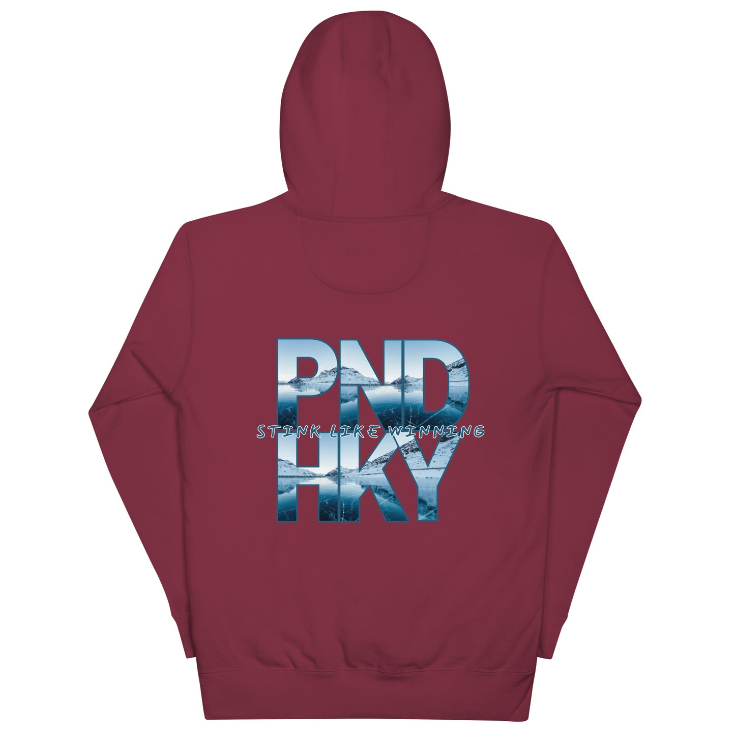 Style and Warmth Maroon Unisex PND HKY Hoodie in Soft Premium Fabric | Stink Like Winning