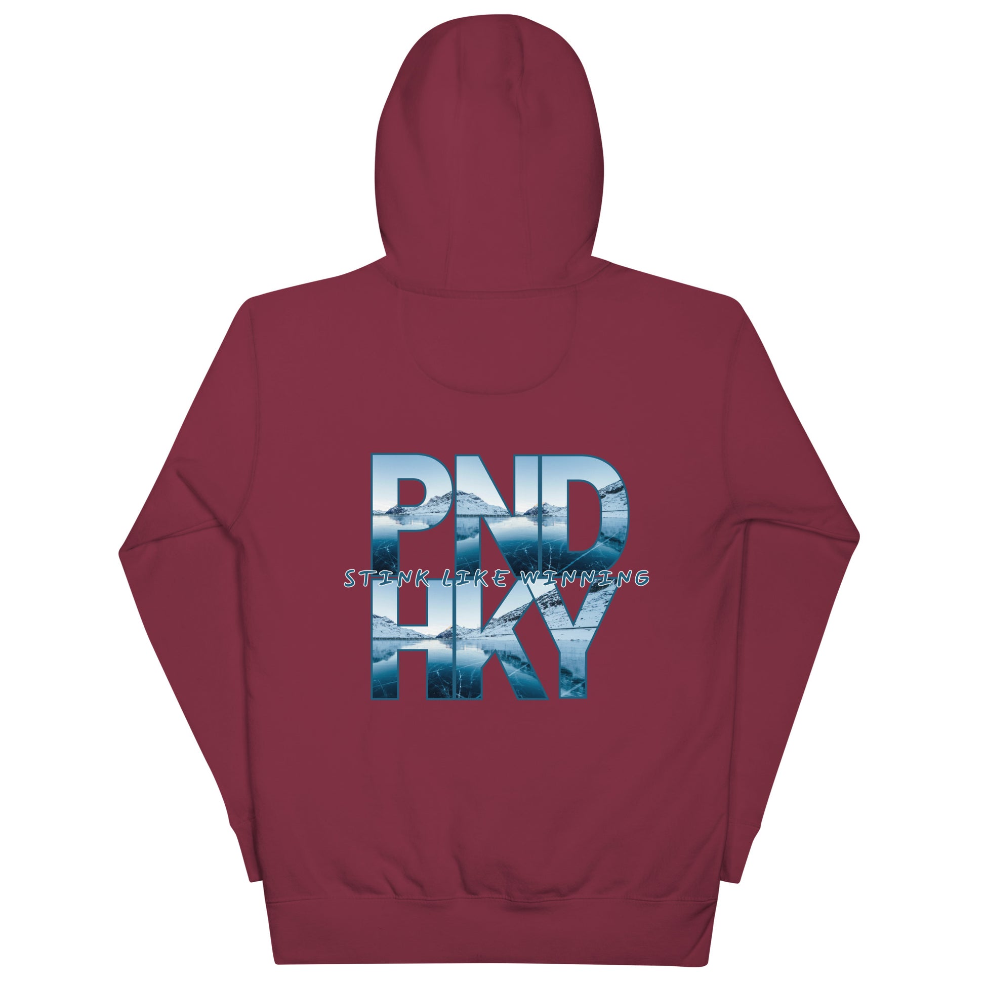 Style and Warmth Maroon Unisex PND HKY Hoodie in Soft Premium Fabric | Stink Like Winning